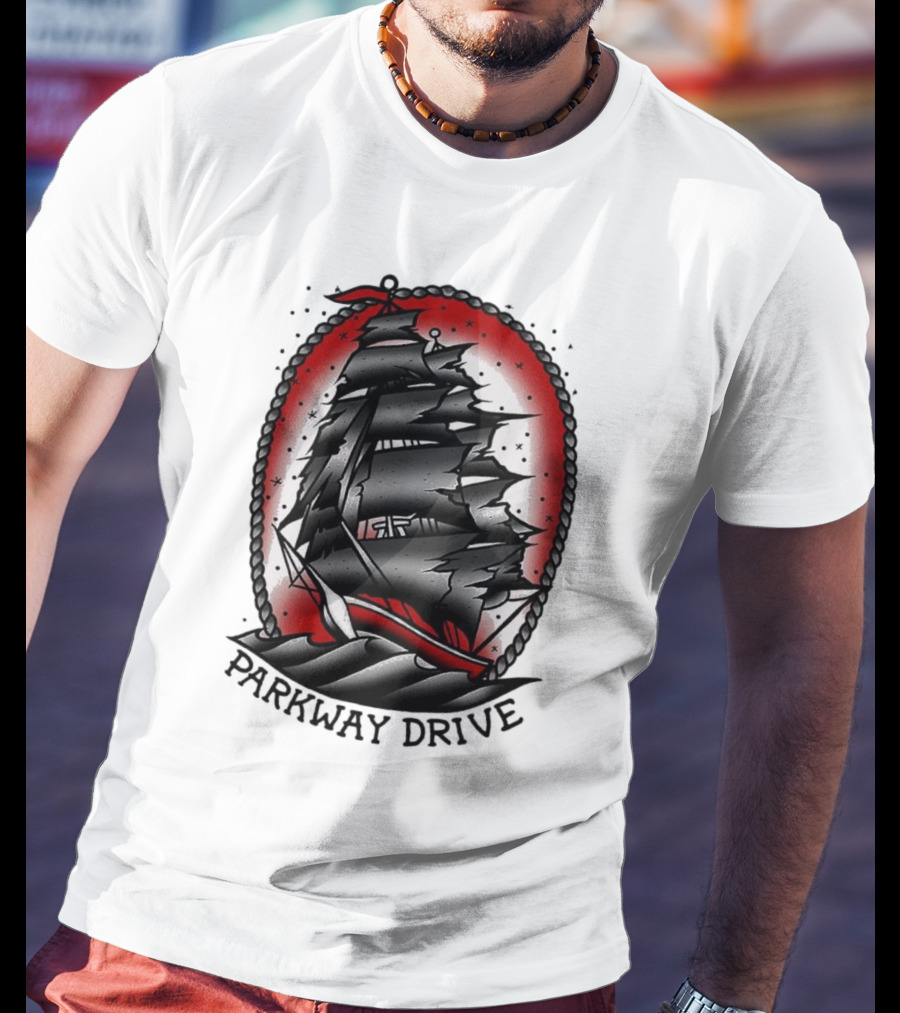 Parkway Drive Home Is For The Heartless Ship Ocean Tattoo Art Style T-Shirt
