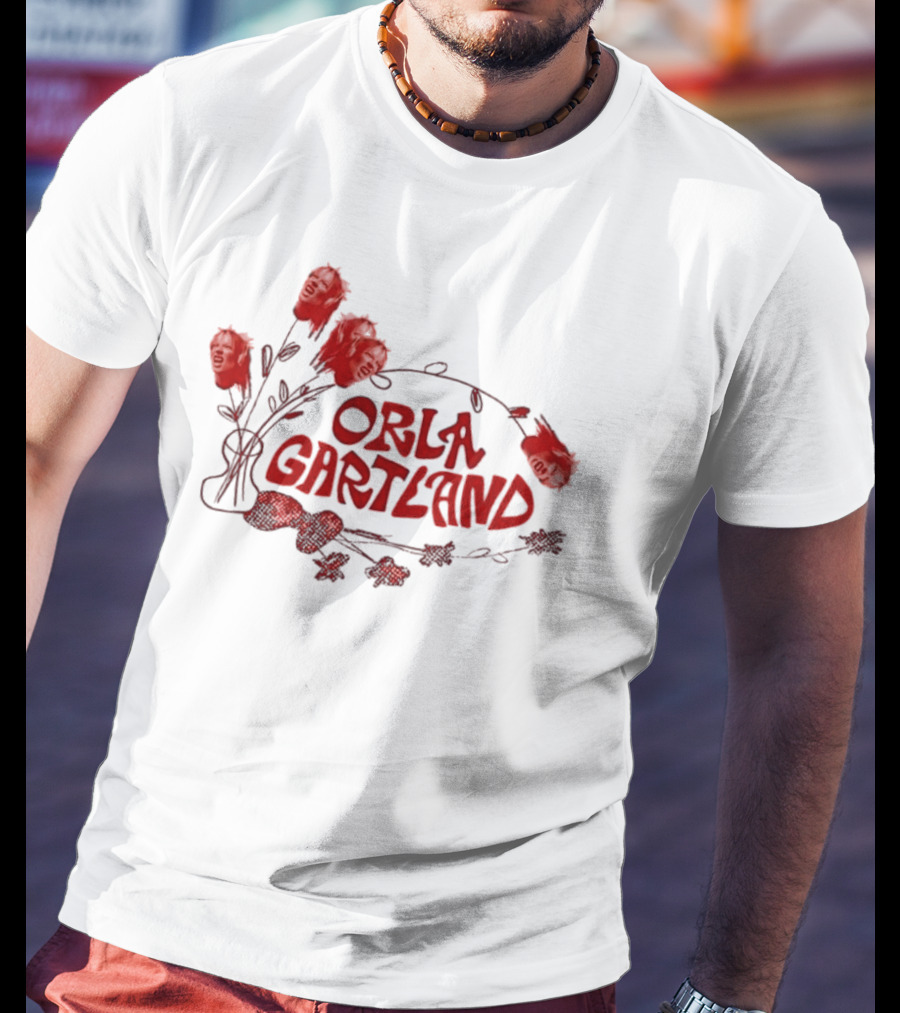 Orla Gartland Red Flower Faces And Text T-Shirt