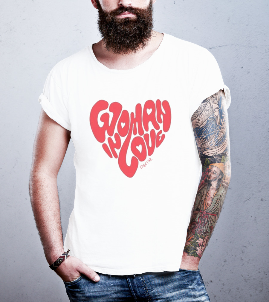 Perrie Woman In Love Heart-Shaped Typography T-Shirt