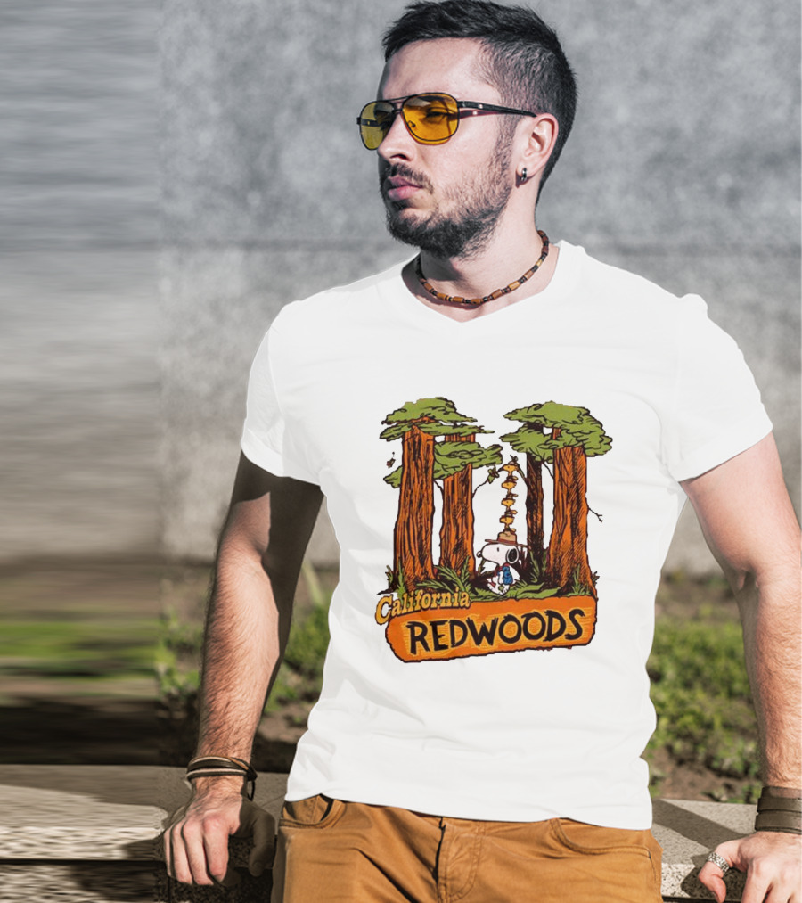 California Redwoods Snoopy Peanuts Camping Adventure T-Shirt