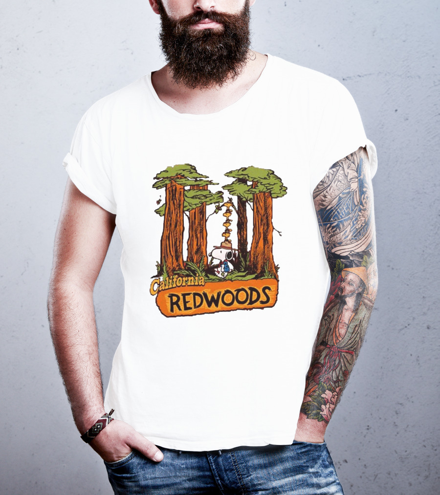 California Redwoods Snoopy Peanuts Camping Adventure T-Shirt