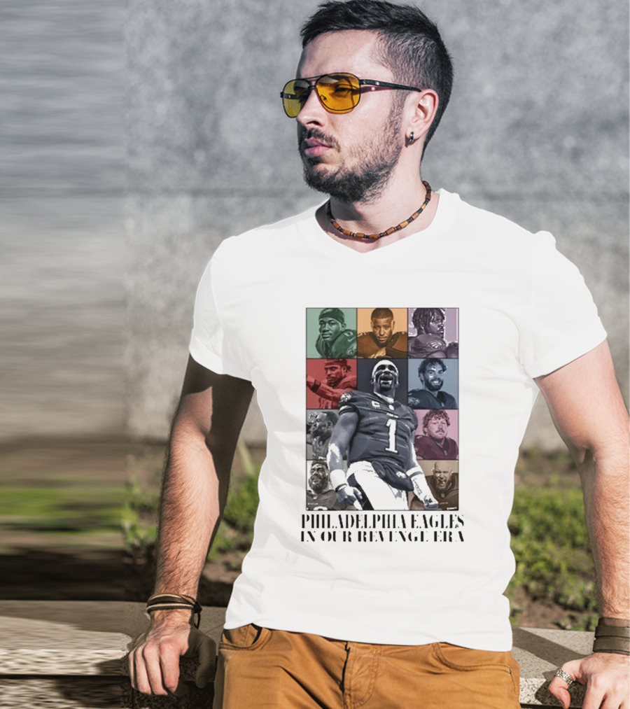 Philadelphia Eagles Revenge Era NFL Quarterbacks And Players Collage T-Shirt