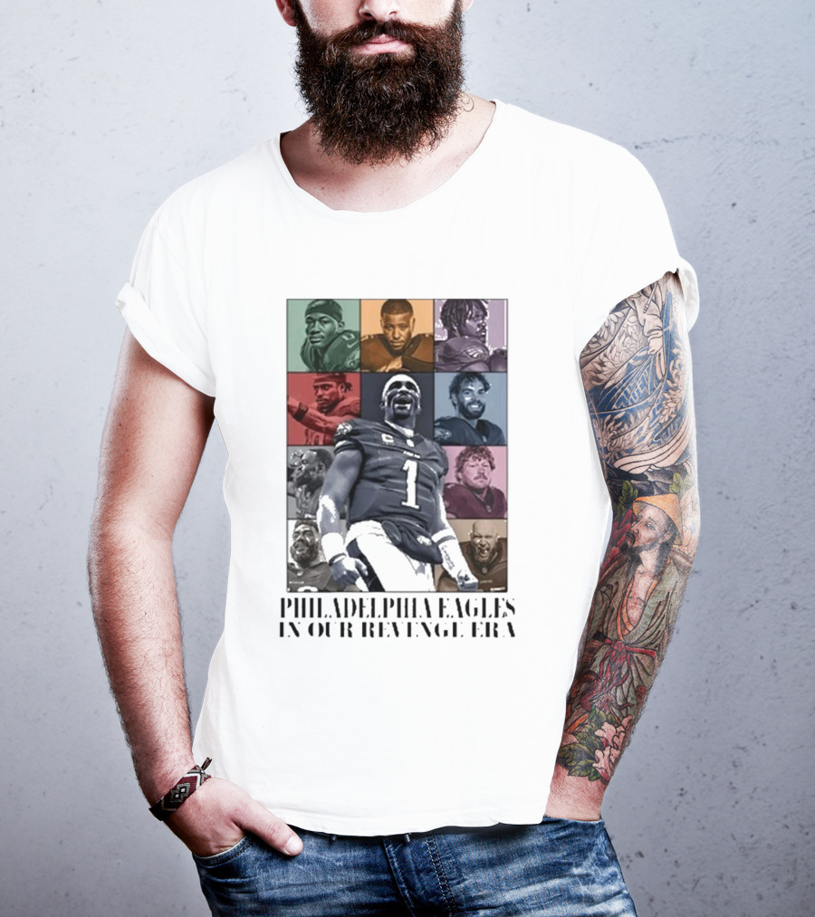 Philadelphia Eagles Revenge Era NFL Quarterbacks And Players Collage T-Shirt