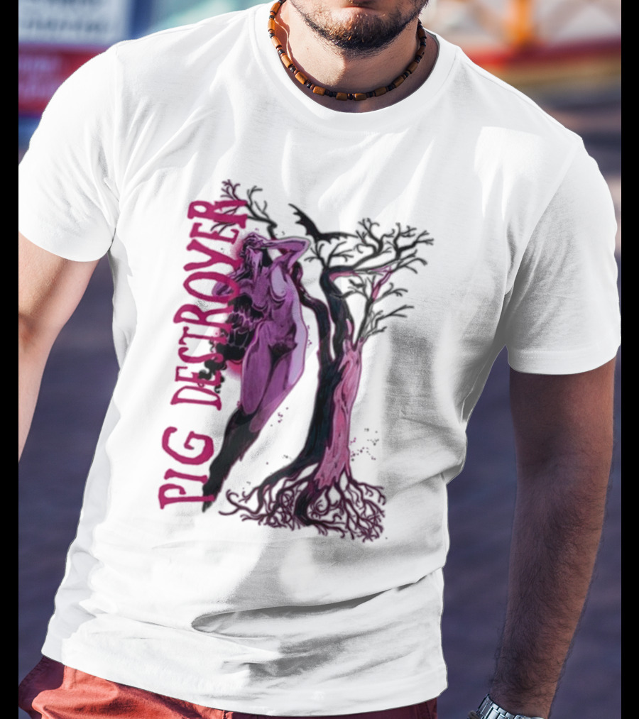 Pig Destroyer The Depths Sinister Pink Woman Abstract Tree T-Shirt