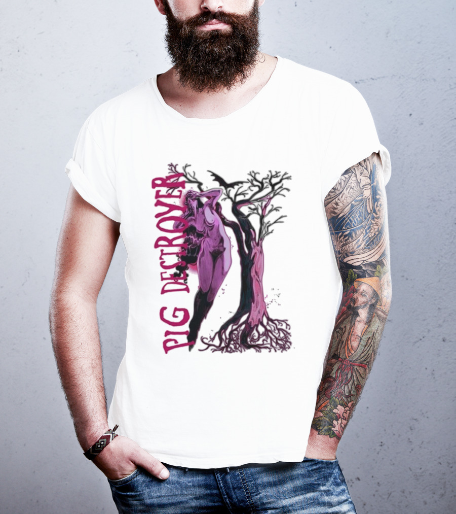 Pig Destroyer The Depths Sinister Pink Woman Abstract Tree T-Shirt