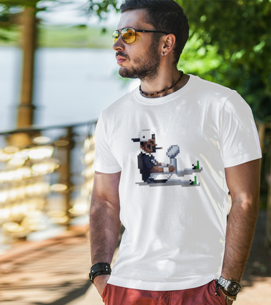 Pixel Pigkin Jalen Champs 2025 Smoking Pixel Art Character With Trophy T-Shirt