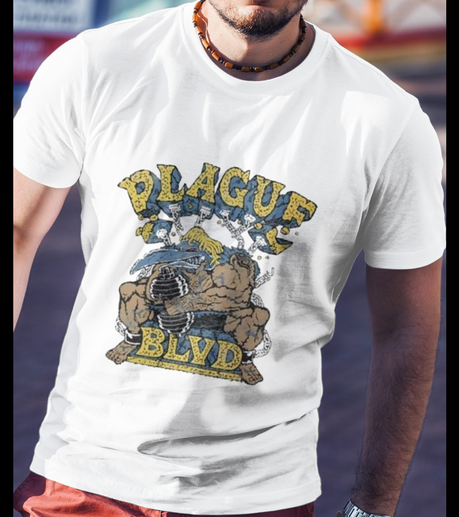 Plague Blvd Gym Boss Bodybuilder With Dumbbells T-Shirt