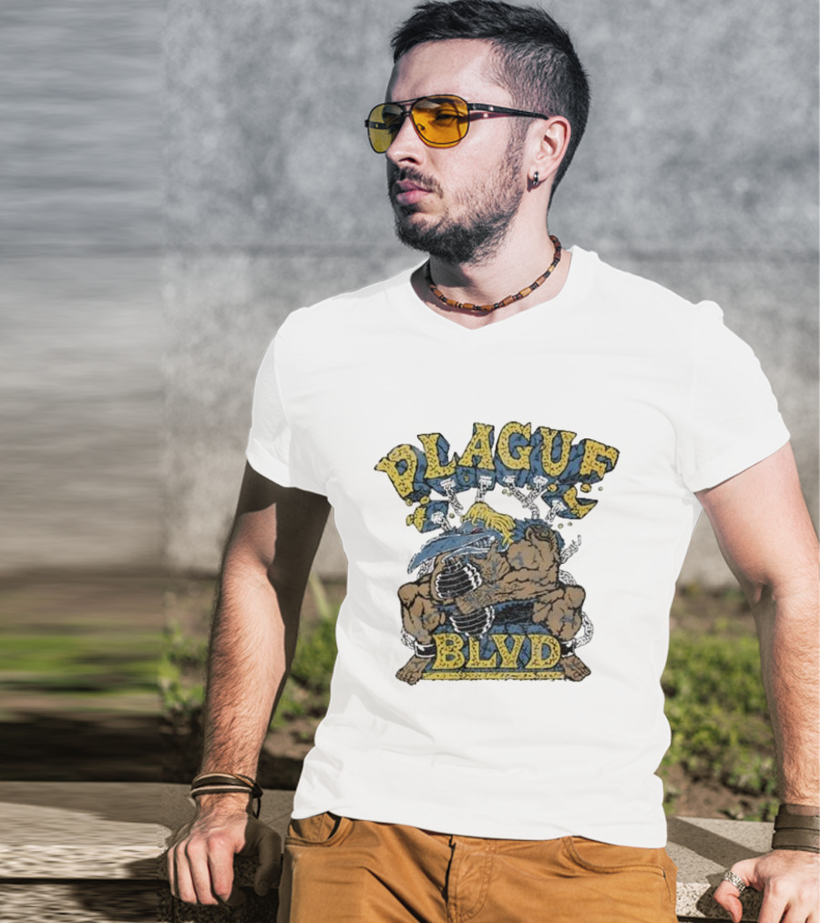 Plague Blvd Gym Boss Bodybuilder With Dumbbells T-Shirt