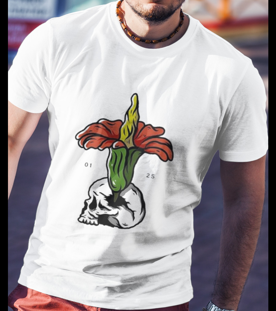 Plain Corpse Flower Skulled Candle T-Shirt
