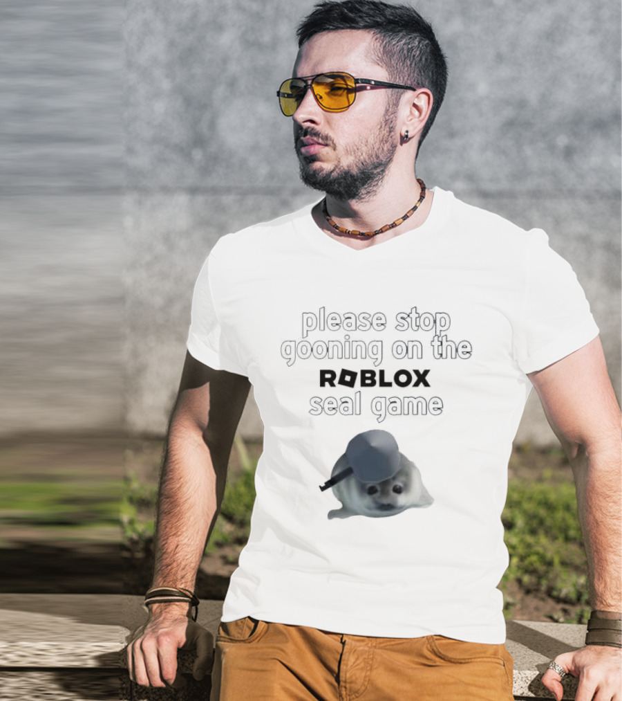 Stop Gooning On The Roblox Seal Game T-Shirt