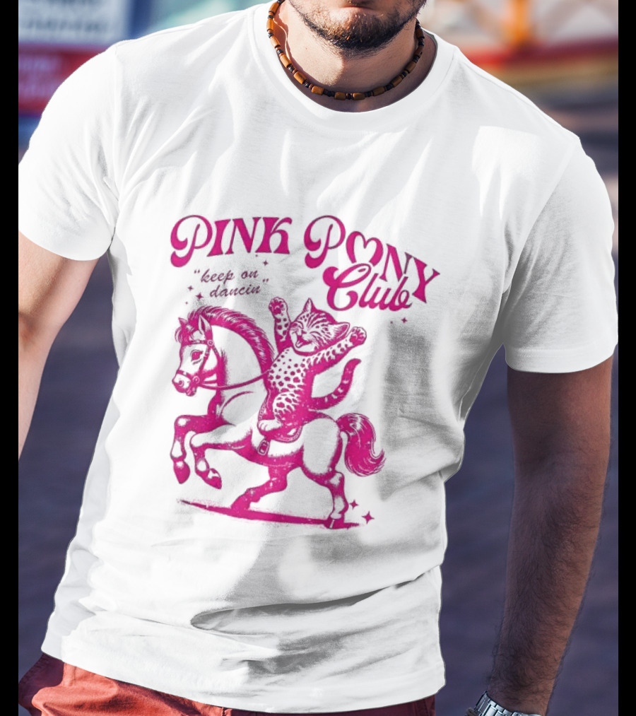 Pink Pony Club Cat Lover Disco Retro Birthday T-Shirt