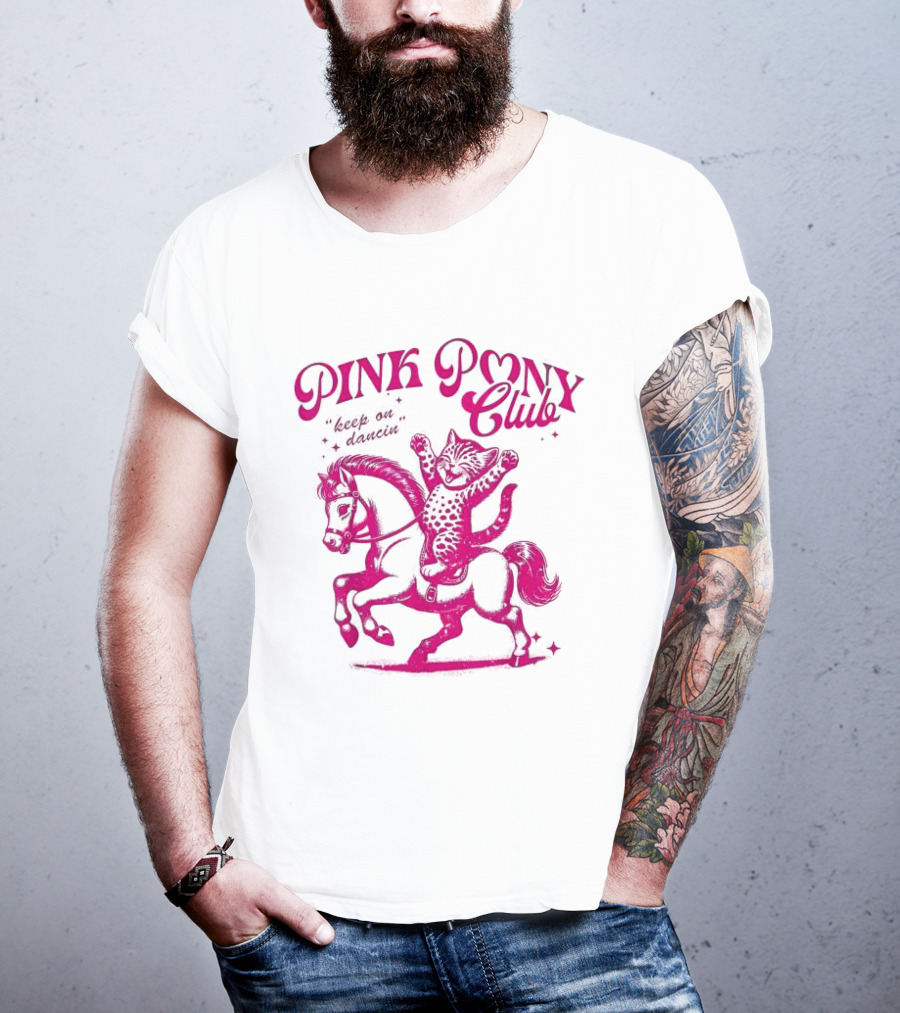 Pink Pony Club Cat Lover Disco Retro Birthday T-Shirt