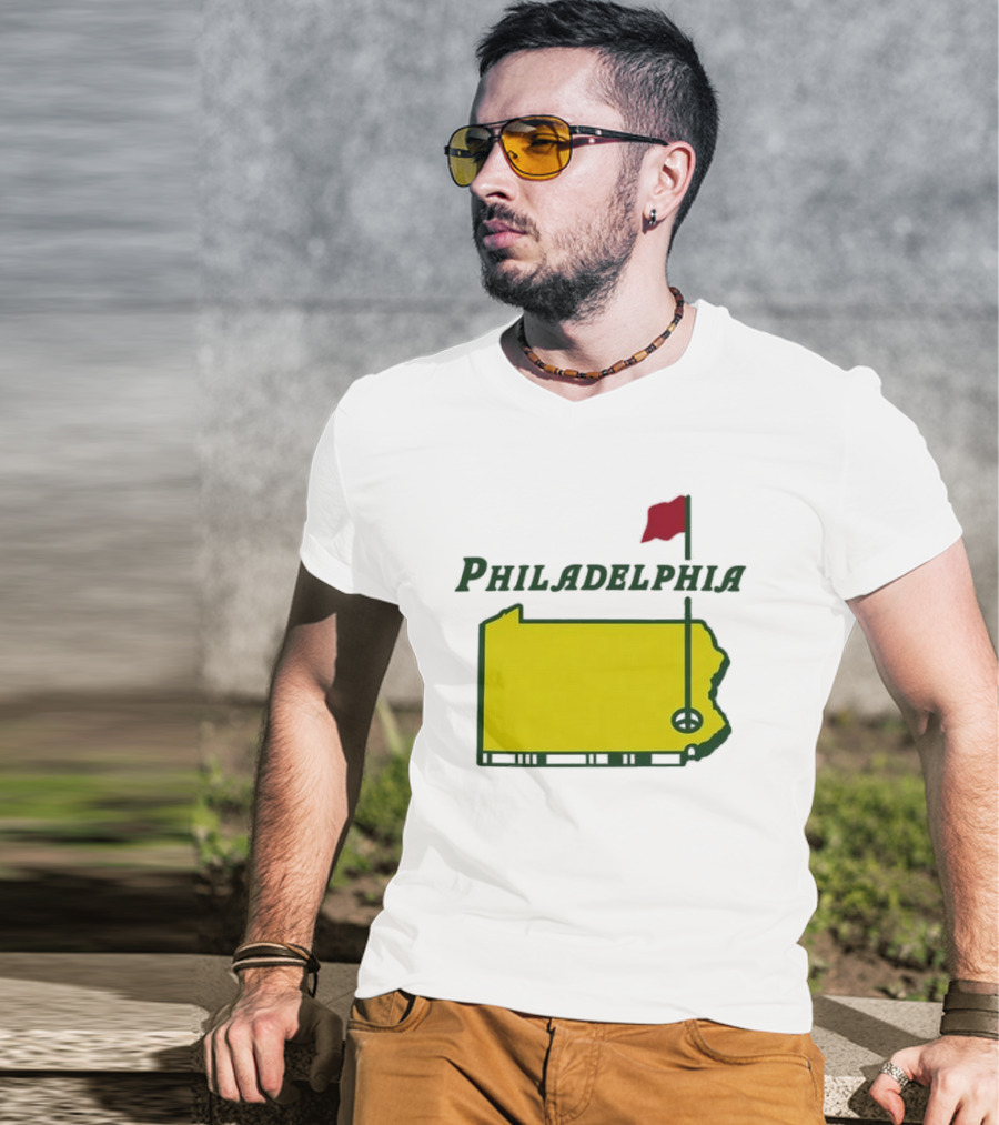 Philadelphia Masters Golf Pennsylvania Flagstick Icon T-Shirt