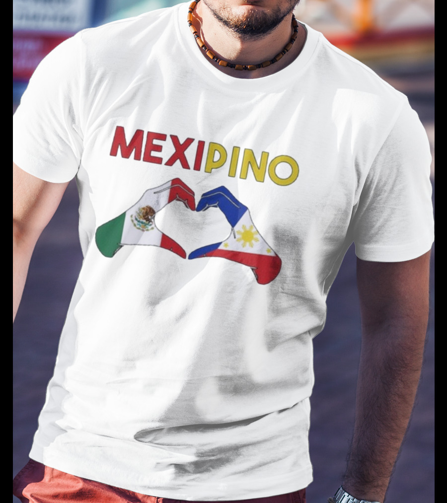 Mexipino Philippines Mexico Hands Heart Flag T-Shirt