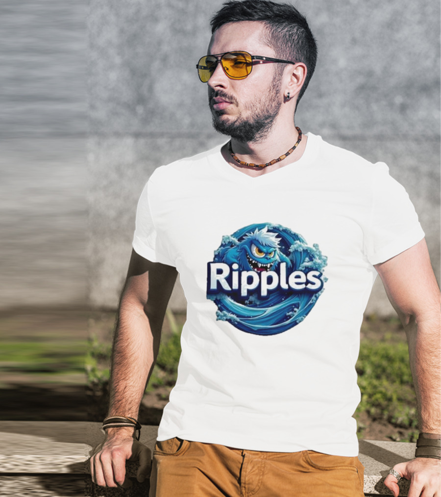 Ripples Monster Blue Waves Creature T-Shirt