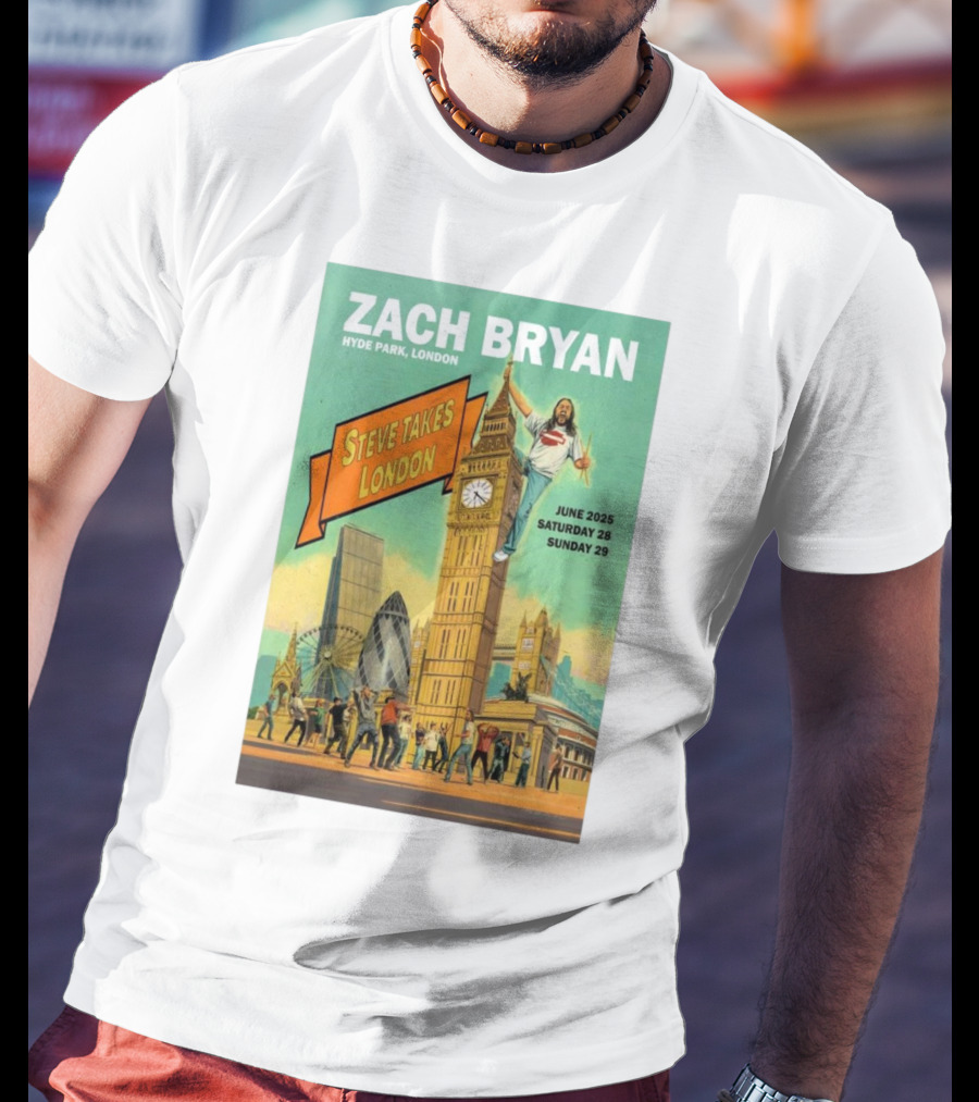 Zach Bryan Hyde Park London June 2025 Steve Takes London Saturday 28 Sunday 29 T-Shirt