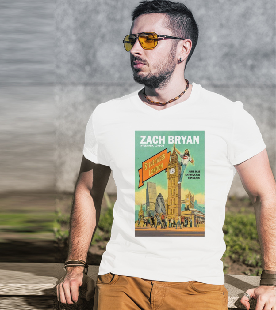 Zach Bryan Hyde Park London June 2025 Steve Takes London Saturday 28 Sunday 29 T-Shirt