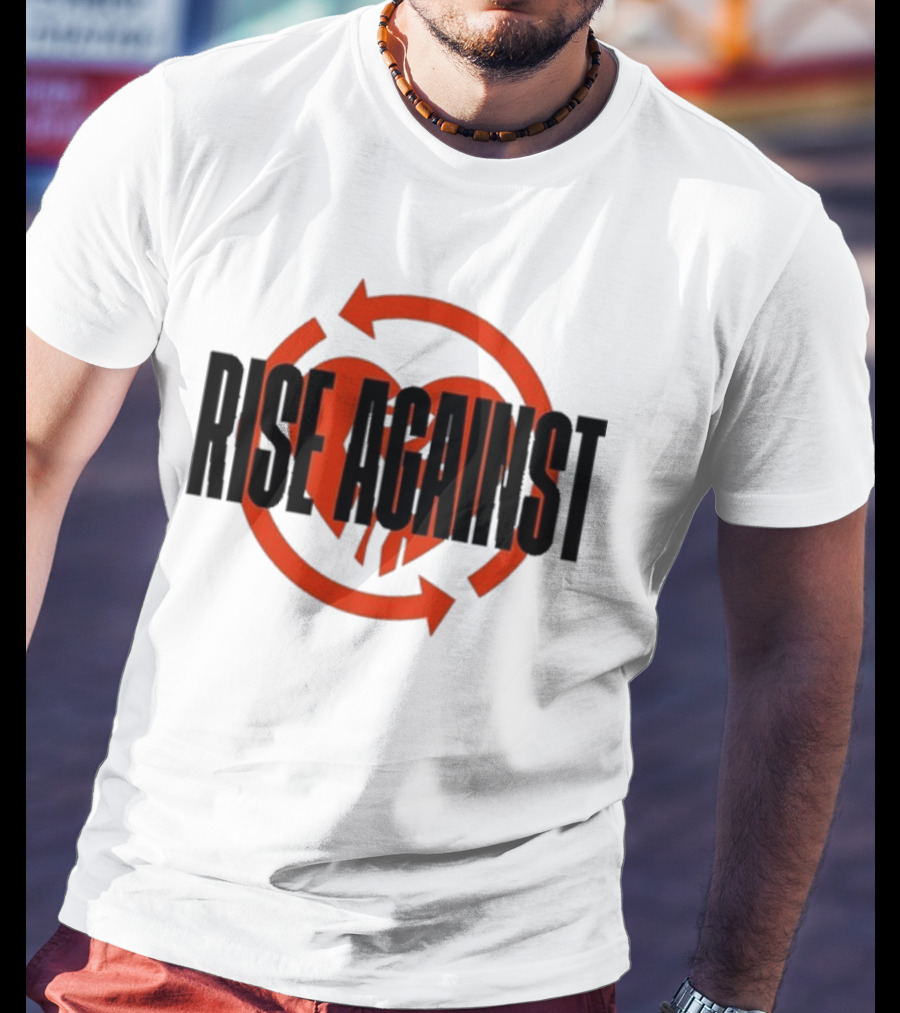 Rise Against Red Heart Fist Arrow Emblem T-Shirt