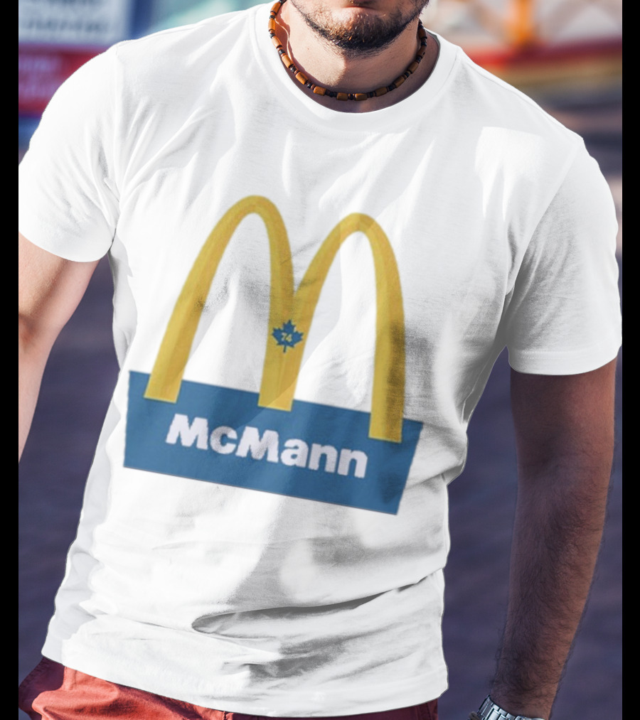 McMann 74 Maple Leaf Blue And Yellow Arches T-Shirt