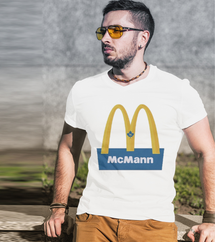 McMann 74 Maple Leaf Blue And Yellow Arches T-Shirt