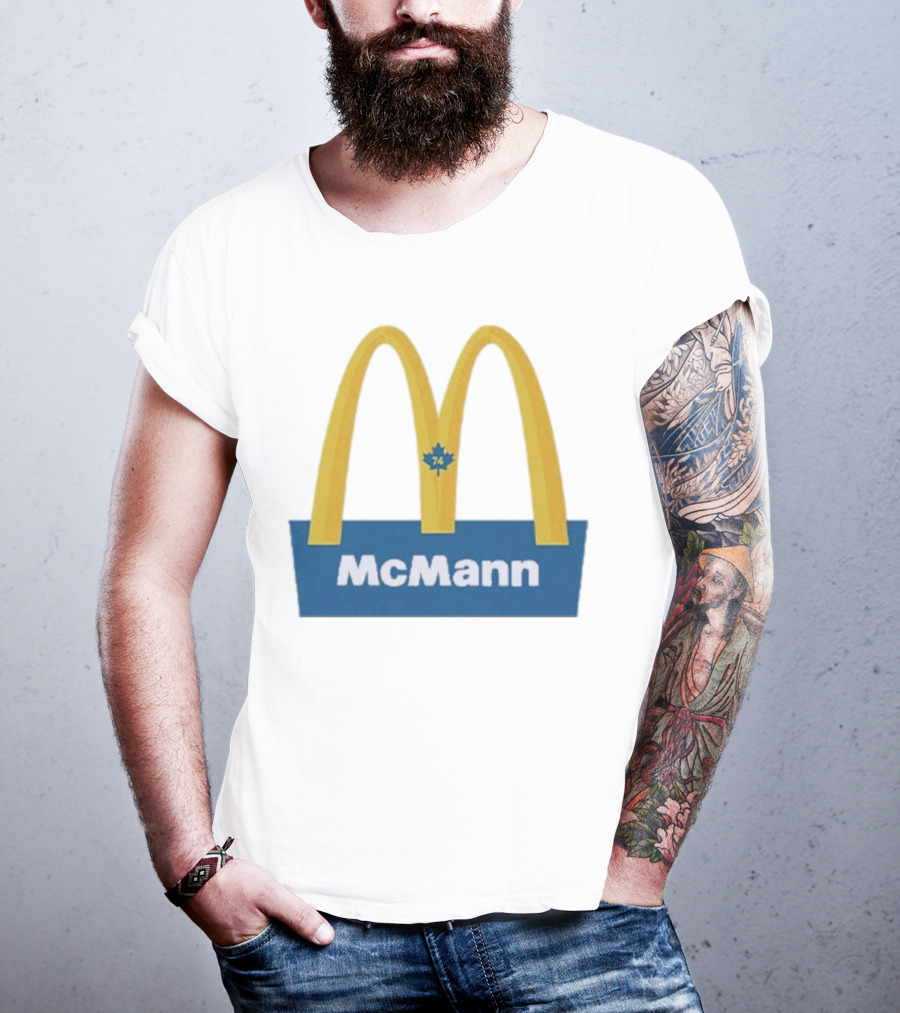 McMann 74 Maple Leaf Blue And Yellow Arches T-Shirt