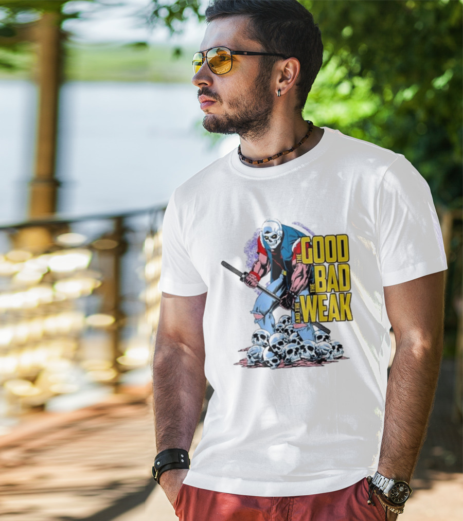 Raskolapparel The Good The Bad The Weak Skull Warrior With Bat T-Shirt