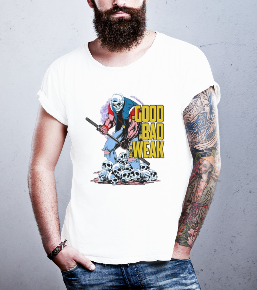 Raskolapparel The Good The Bad The Weak Skull Warrior With Bat T-Shirt