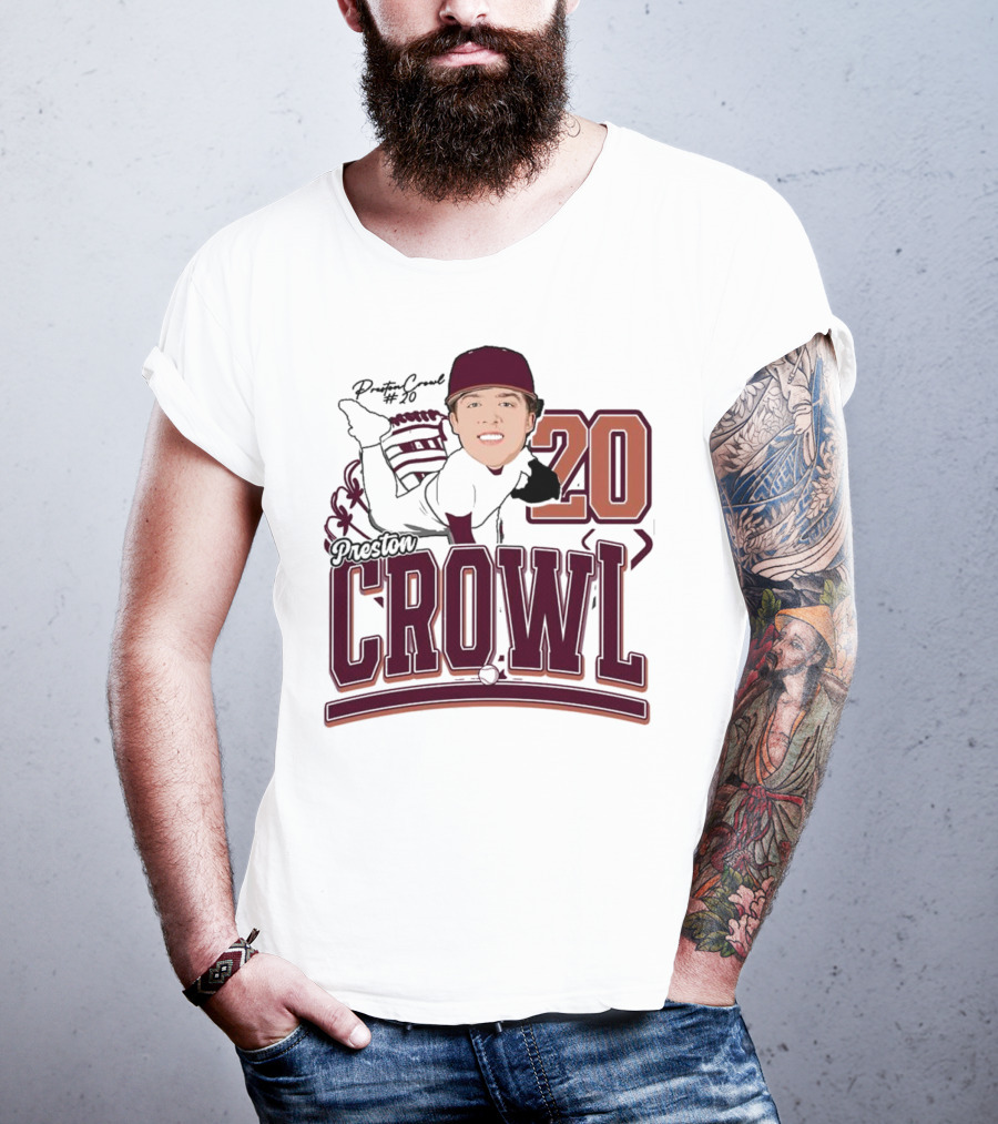 Preston Crowl Baseball 2025 Pitcher Number 20 T-Shirt