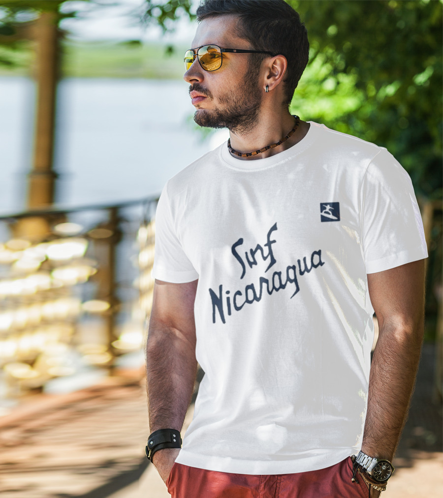 Real Genius Surf Nicaragua Surfboard Icon T-Shirt