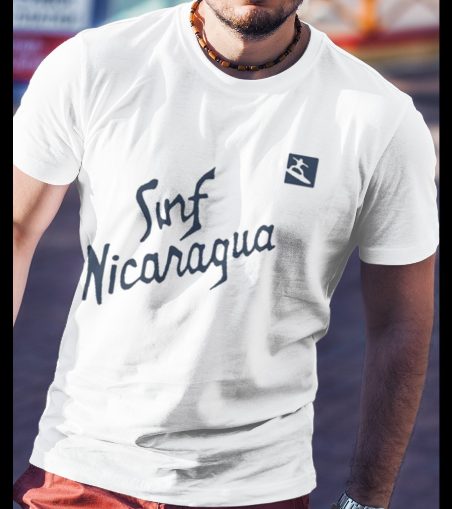 Real Genius Surf Nicaragua Surfboard Icon T-Shirt