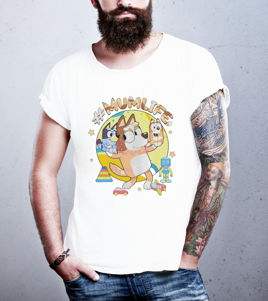 #MumLife Chilli Heeler Retro Bluey Mom Life T-Shirt
