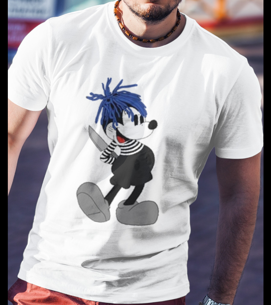 Revenge X Sad Knife Character With Blue Hair And Red Eyes T-Shirt