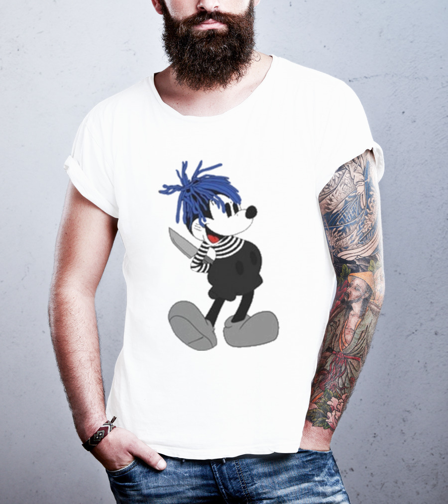 Revenge X Sad Knife Character With Blue Hair And Red Eyes T-Shirt
