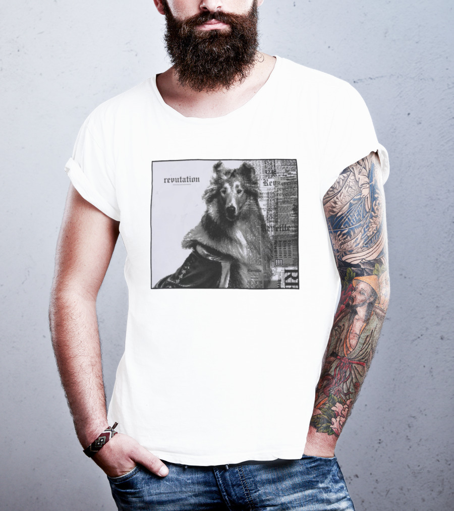 Revutation Reveille Collie Newspaper Style T-Shirt