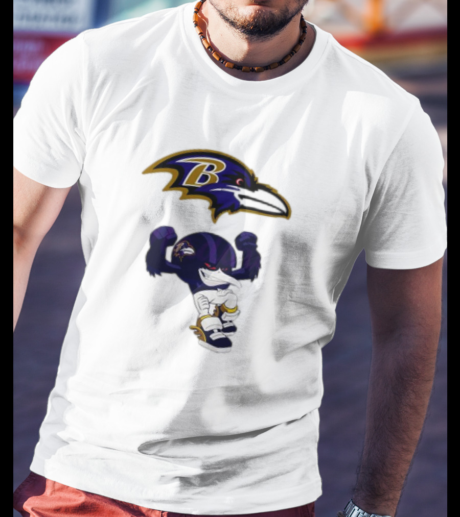 Baltimore Ravens Rush Zone NFL Cartoon Character Ravens Logo 2025 T-Shirt