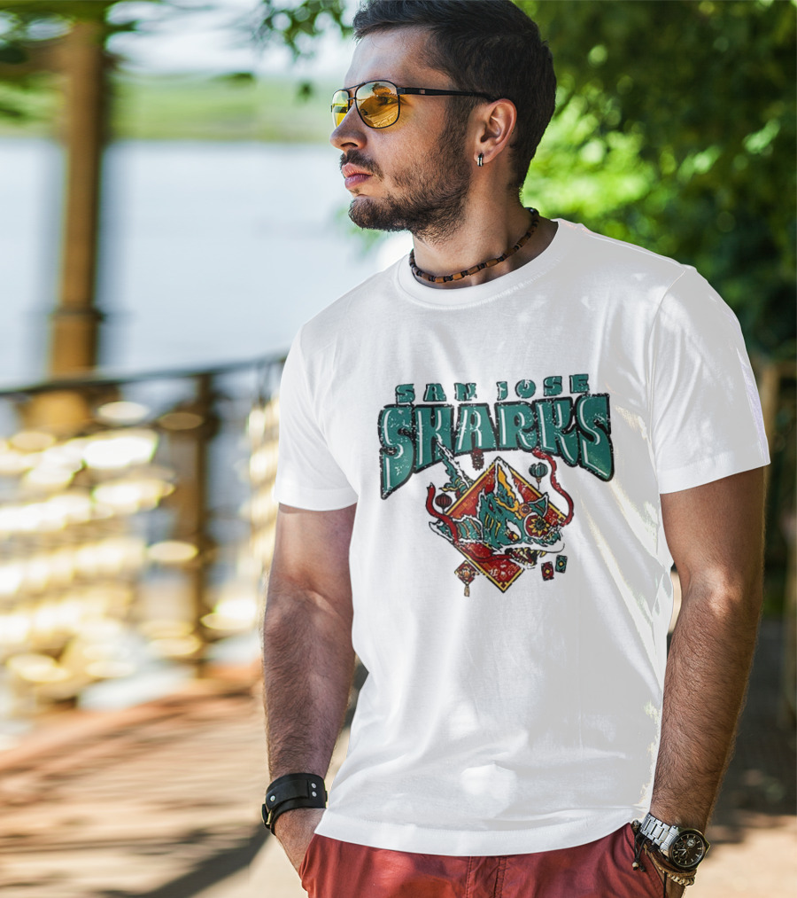 San Jose Sharks 2025 Lunar New Year Blue 84 T-Shirt