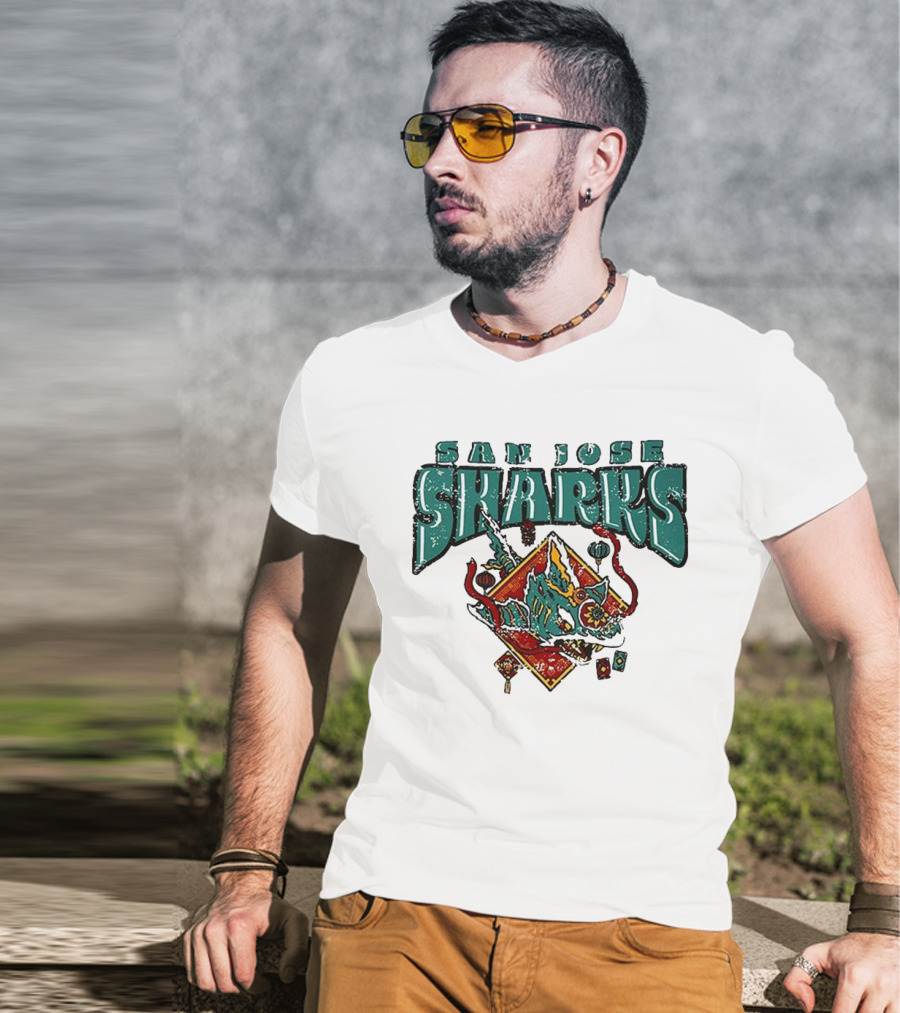 San Jose Sharks 2025 Lunar New Year Blue 84 T-Shirt