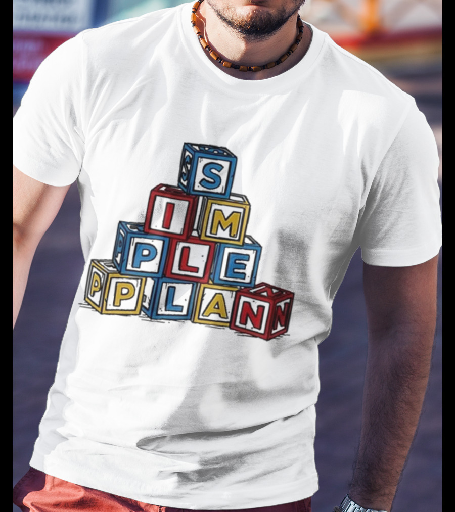 Simple Plan Alphabet Block Letter Stack T-Shirt