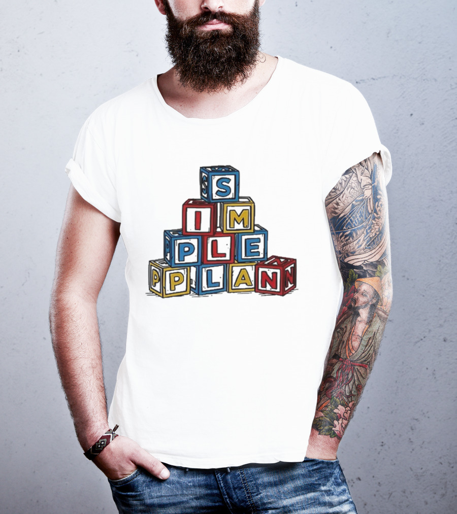 Simple Plan Alphabet Block Letter Stack T-Shirt