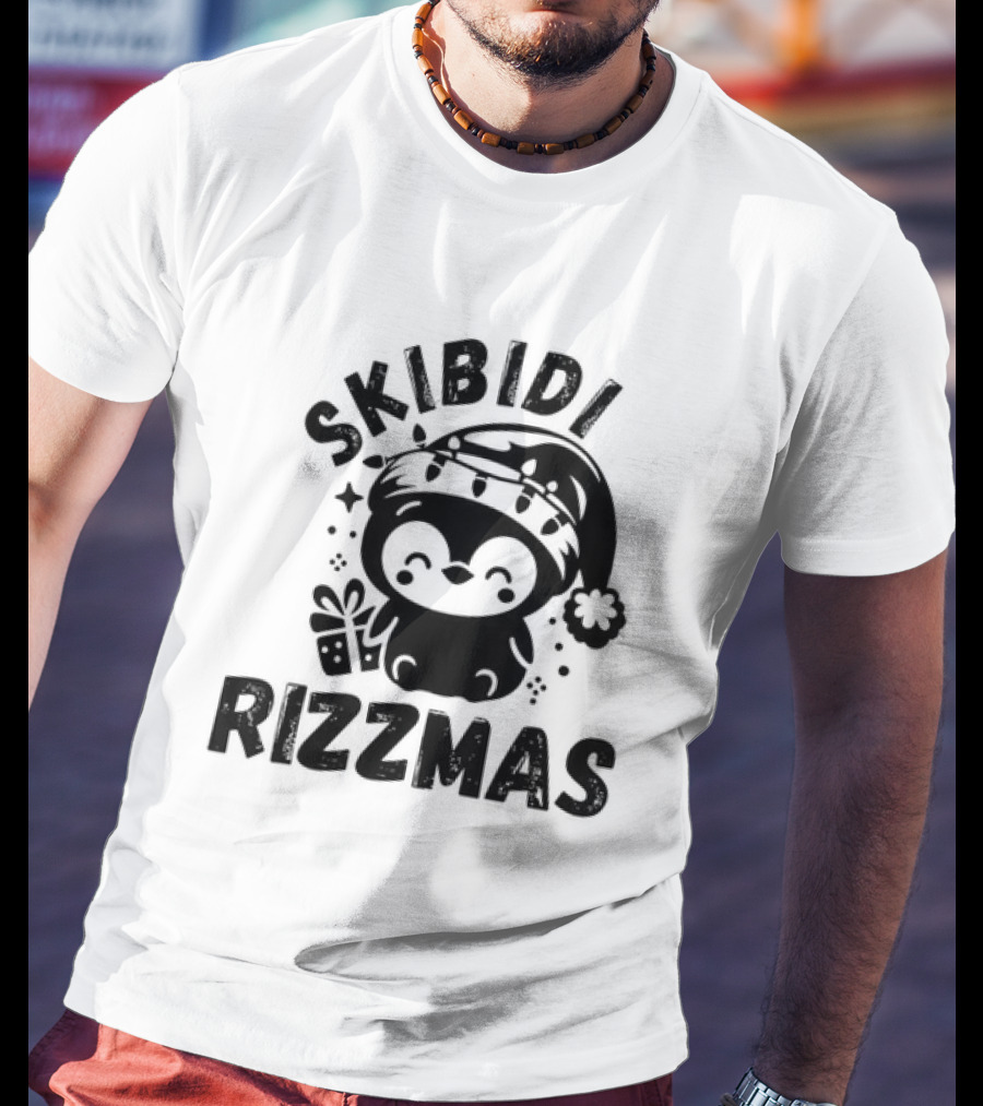 Love Skibidi Rizzmas Christmas Penguin T-Shirt