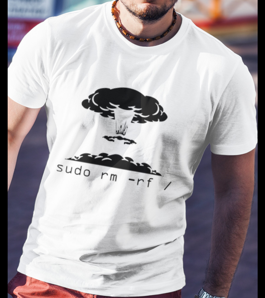 Sudo Rm Rf Kaboom Explosive Powder Barrel Computer Command T-Shirt