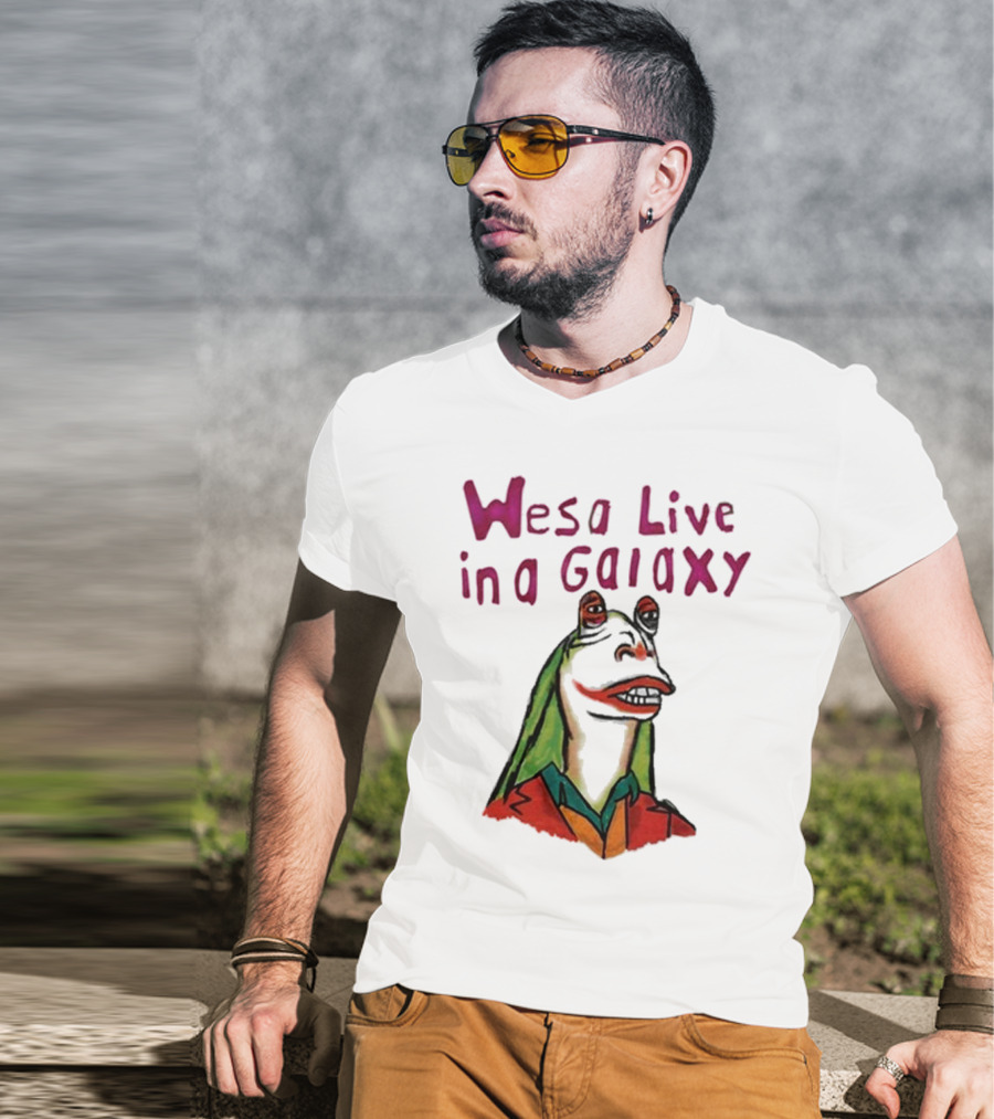 Wesa Live In A Galaxy Alien Cartoon Style T-Shirt