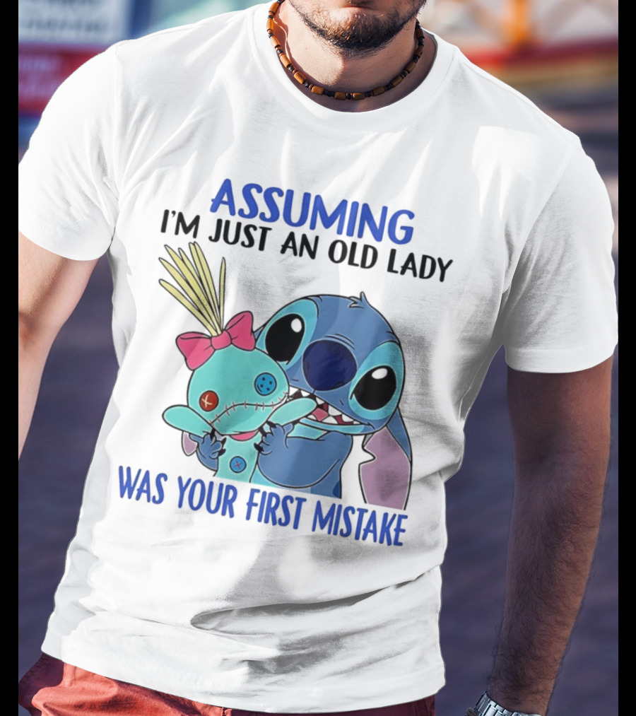 Assuming I'm Just An Old Lady Was Your First Mistake Stitch Holding Voodoo Doll T-Shirt