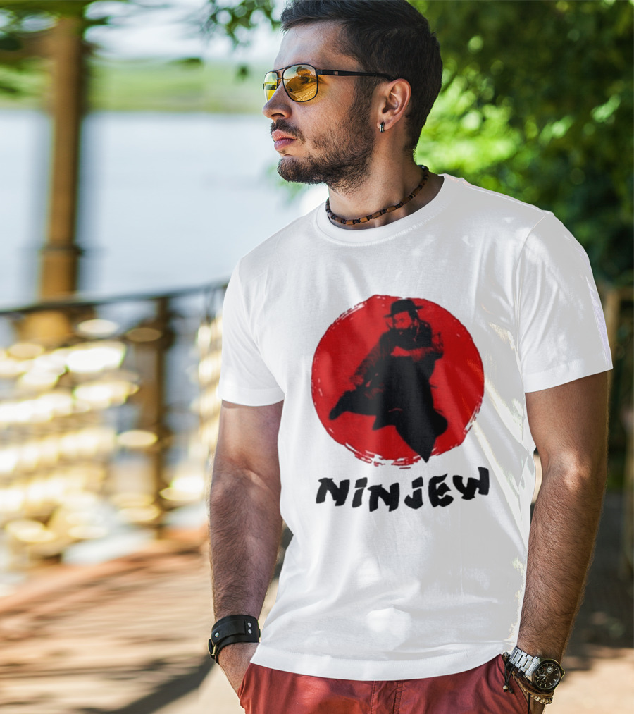 Ninjew Red Circle Kick Martial Arts Style T-Shirt