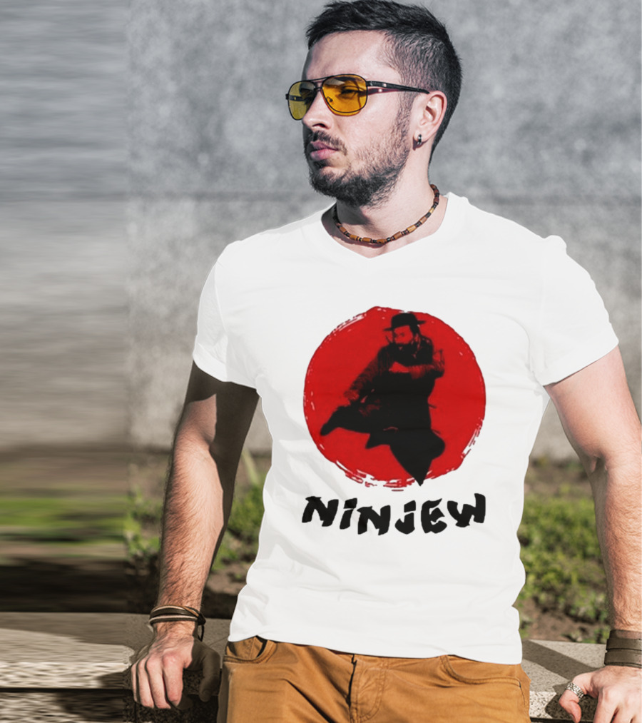 Ninjew Red Circle Kick Martial Arts Style T-Shirt