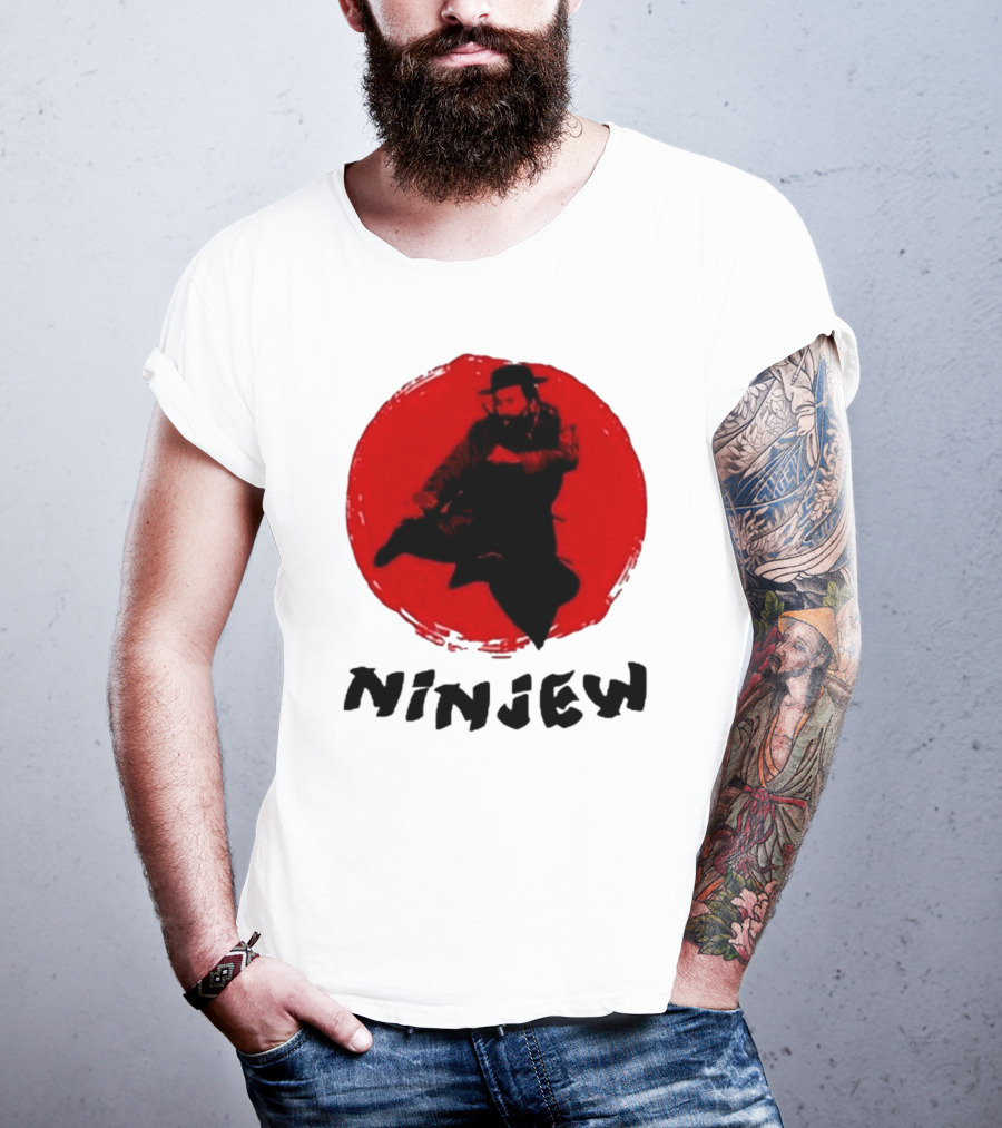 Ninjew Red Circle Kick Martial Arts Style T-Shirt
