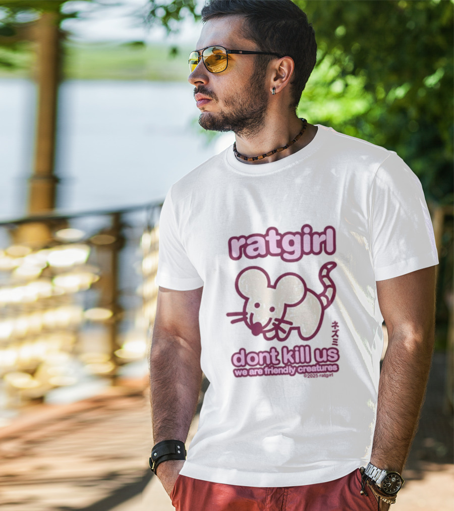 Ratgirl Dont Kill Us We Are Friendly Creatures Stray Rats T-Shirt