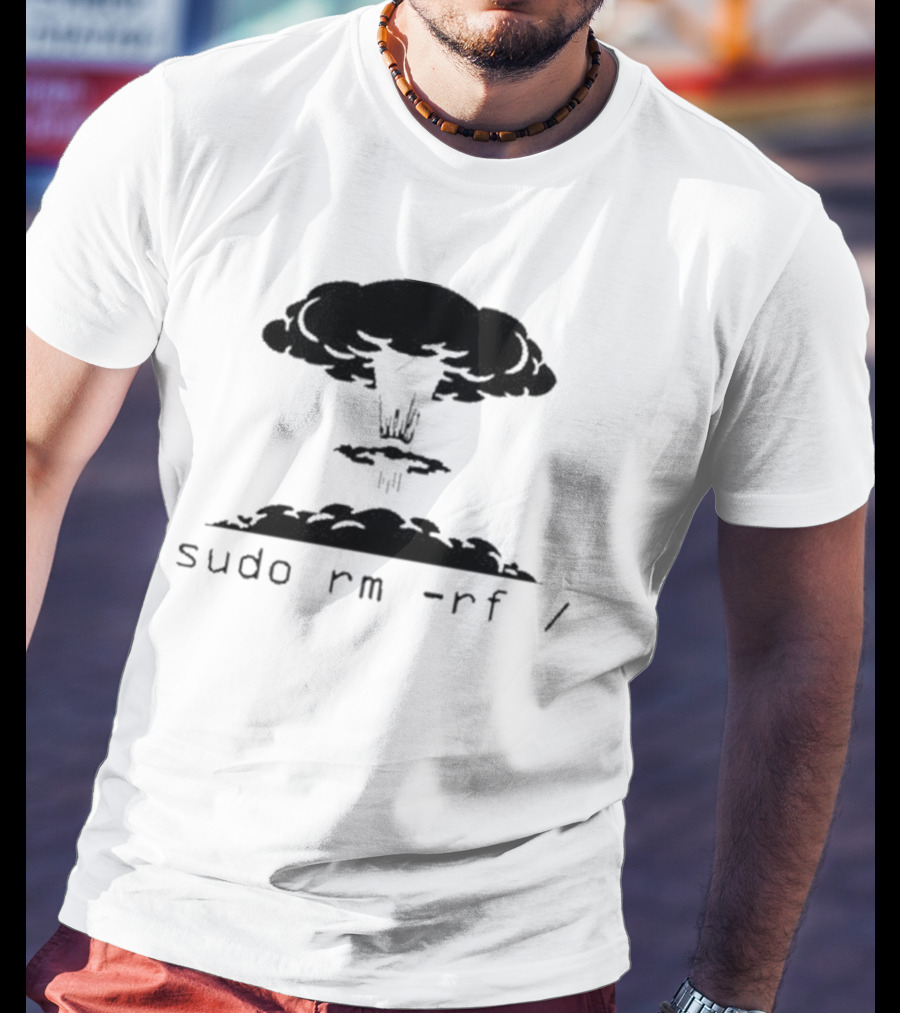 Sysxplore Sudo Rm Rf Kaboom Nuclear Explosion T-Shirt