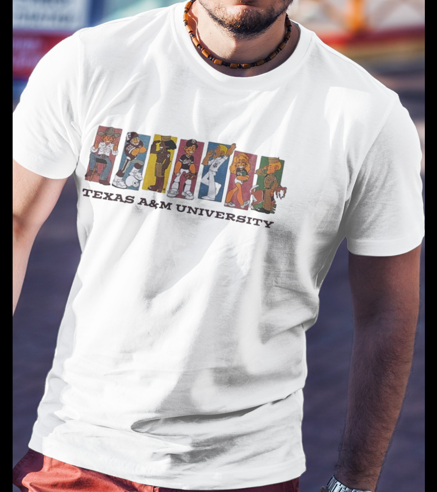 Texas A&M University Diverse Characters Vintage Comic Style T-Shirt