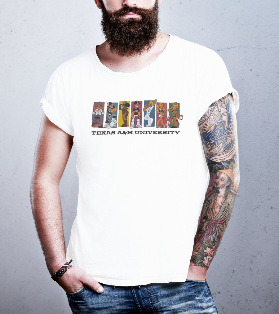 Texas A&M University Diverse Characters Vintage Comic Style T-Shirt